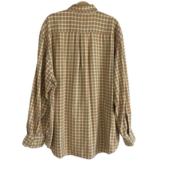 Peter Millar Plaid Shirt Men XL Harvest Orange Cotton Button Up Long Sleeve FALL - Picture 4 of 9